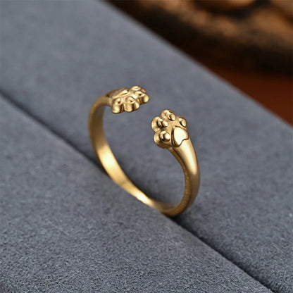New Hot Selling Fashion Stainless Steel Cat Claw Ring with Adjustable Opening for Women Jewelry Gifts