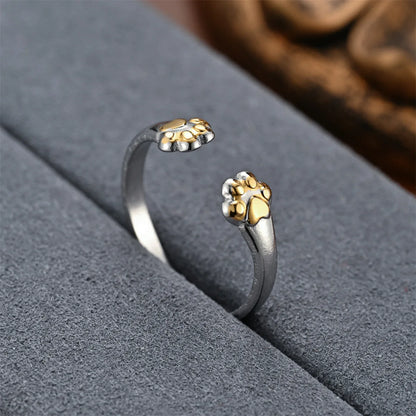 New Hot Selling Fashion Stainless Steel Cat Claw Ring with Adjustable Opening for Women Jewelry Gifts