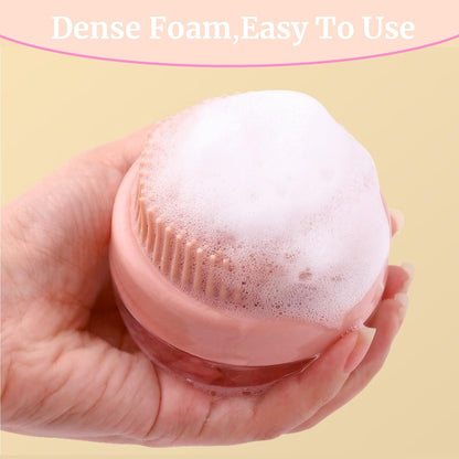 2 Pcs Dog Bath Scrubber Brush, 2 in 1 Pet Dog Grooming Brush with Built-In Shampoo Dispenser Massage Shampoo Bath Brush Soft Silicone Bristle for Long Short Haired Dogs Cats Shower-Green